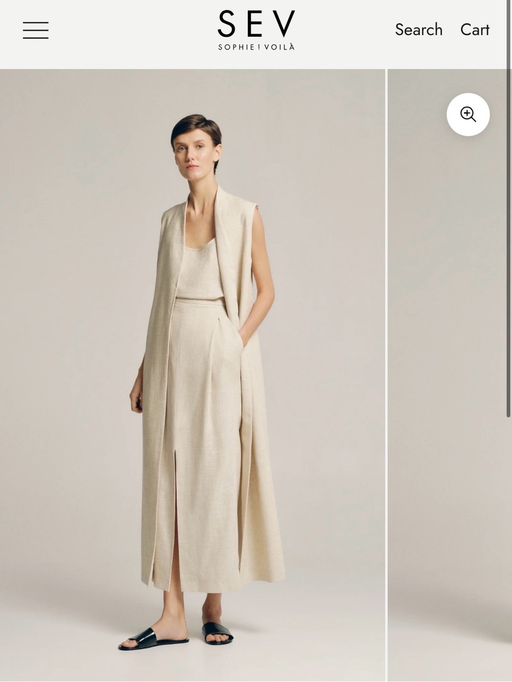 Sophie et voila Beige Linen set with vest and pants NO SKIRT